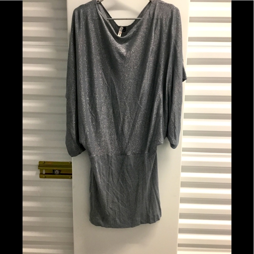 Womens  foreplay medium silver mini skirt clubbing dress